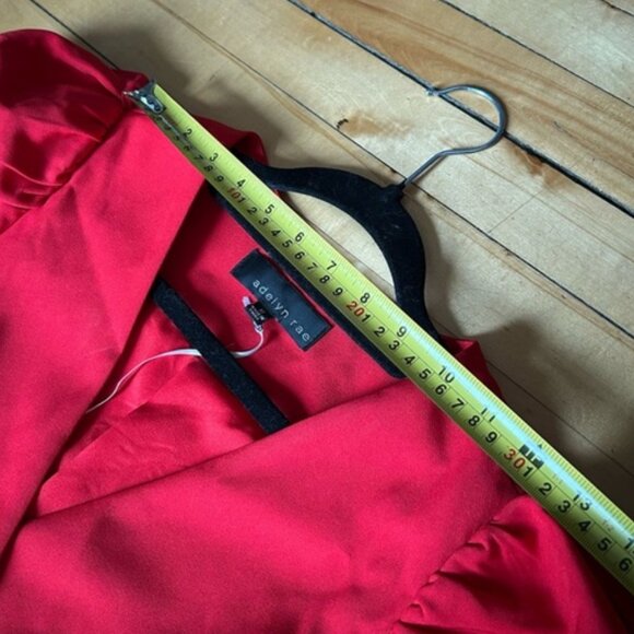 Adelyn Rae Sz M Camryn Red Blazer Puff Sleeves Belted Mini Dress - Picture 8 of 10